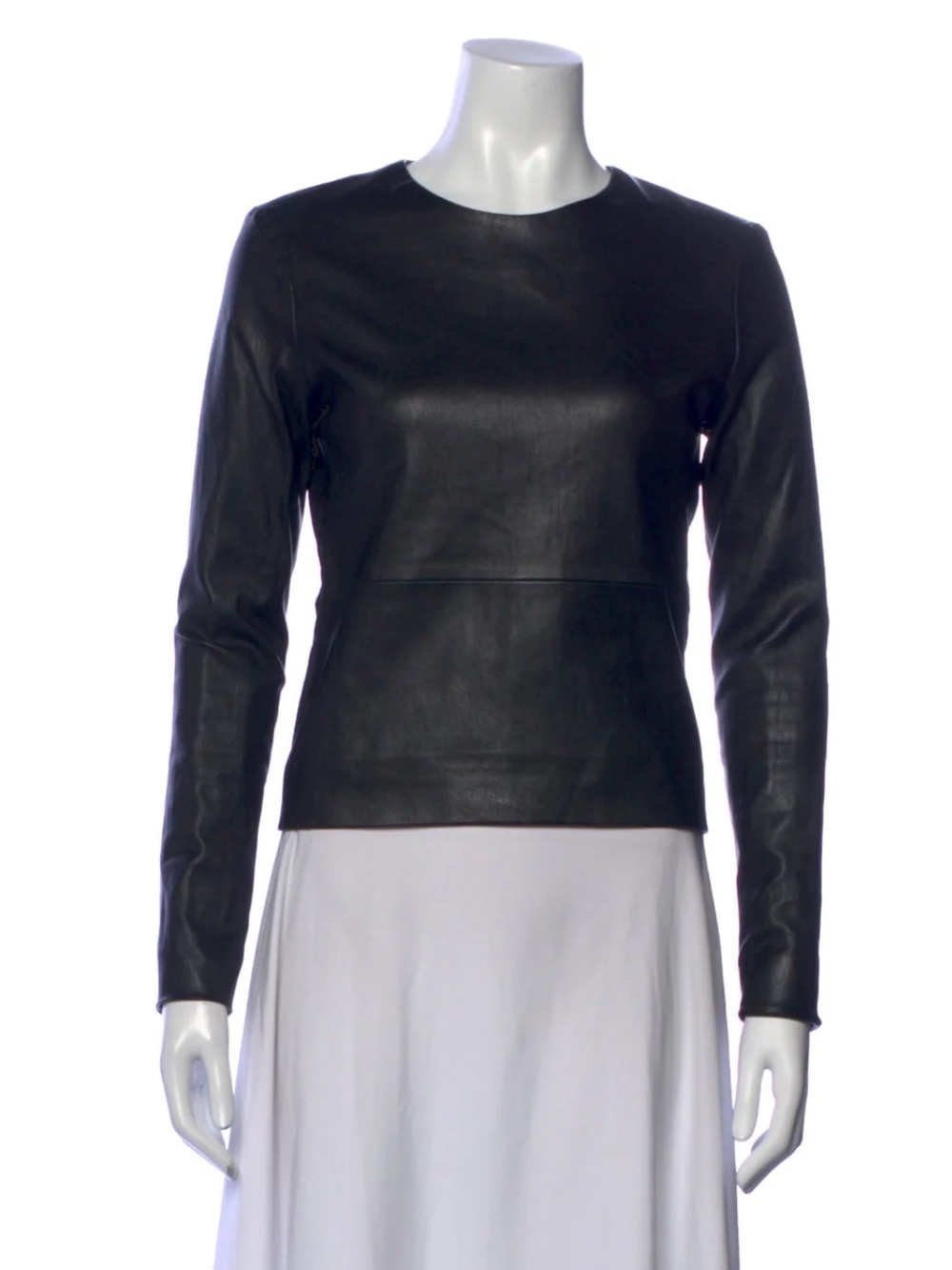 The Row lambskin 8 Black Long-Sleeve top